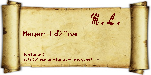 Meyer Léna névjegykártya